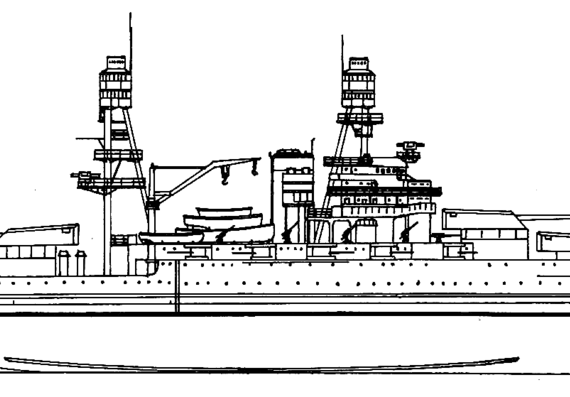 Боевой корабль USS BB-38 Pennsylvania 1931 [Battleship] - чертежи, габариты, рисунки